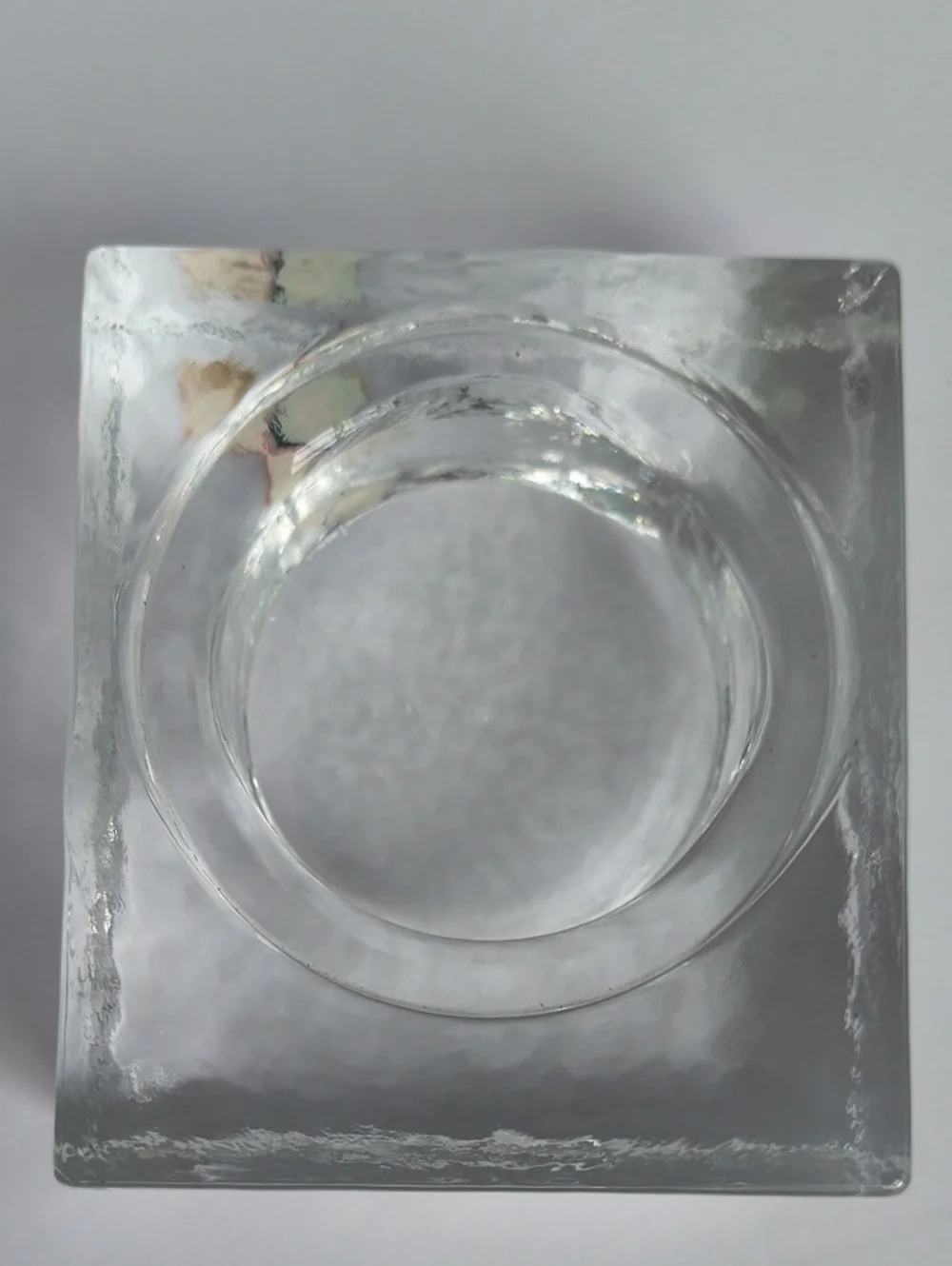 Vtg German Glass Ice Cube Quartz Clock Vintage